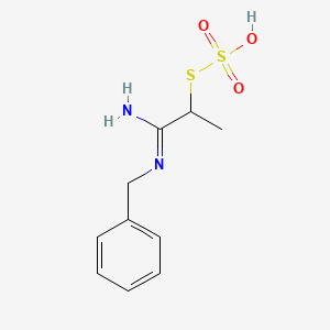 molecular formula C10H14N2O3S2 B12807008 S-(2-(Benzylamino)-2-imino-1-methylethyl) hydrogen thiosulfate CAS No. 94217-06-8