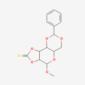 molecular formula C15H16O6S B12807014 4-Methoxy-8-phenyl-hexahydro-1,3,5,7,9-pentaoxa-cyclopenta(a)naphthalene-2-thione CAS No. 14086-06-7