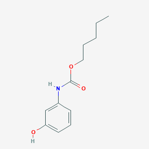 molecular formula C12H17NO3 B12807042 pentyl N-(3-hydroxyphenyl)carbamate CAS No. 19962-07-3