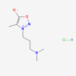 molecular formula C8H16ClN3O2 B12807109 Sydnone, 3-(3-(dimethylamino)propyl)-4-methyl-, monohydrochloride CAS No. 3483-29-2