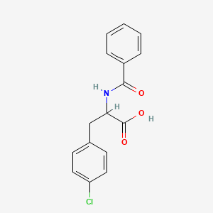 molecular formula C16H14ClNO3 B12807114 DL-Phenylalanine, N-benzoyl-4-chloro- CAS No. 41888-55-5