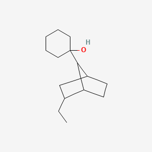 molecular formula C15H26O B12807119 Cyclohexanol, (2-ethylbicyclo(2.2.1)hept-7-yl)- CAS No. 92046-49-6