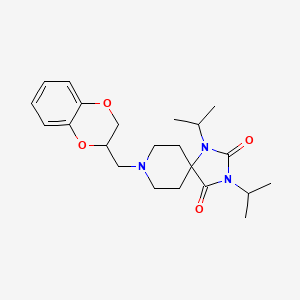 molecular formula C22H31N3O4 B12807140 8-(1,4-Benzodioxan-2-ylmethyl)-1,3-di(2-propyl)-2,4-dioxo-1,3,8-triazaspiro(4.5)decane CAS No. 102395-33-5