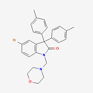 2-INDOLINONE, 5-BROMO-3,3-DI-p-TOLYL-1-(MORPHOLINOMETHYL)-