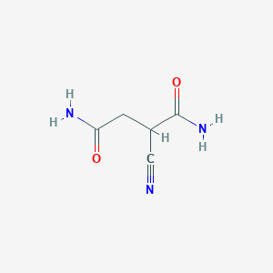 molecular formula C5H7N3O2 B12807188 2-Cyanobutanediamide CAS No. 18283-42-6