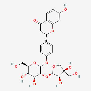 (2S)-2-[4-[(3R,4S,5S,6R)-3-[(2S,3R,4R)-3,4-dihydroxy-4-(hydroxymethyl)oxolan-2-yl]oxy-4,5-dihydroxy-6-(hydroxymethyl)oxan-2-yl]oxyphenyl]-7-hydroxy-2,3-dihydrochromen-4-one