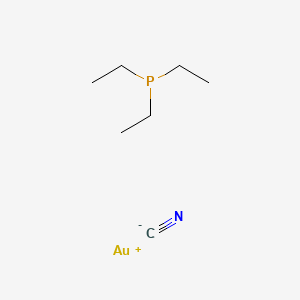 molecular formula C7H15AuNP B12807194 Gold, (cyano-C)(triethylphosphine)- CAS No. 90981-41-2