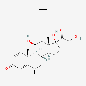 (6S,8S,9S,10R,11S,13S,14S,17R)-11,17-dihydroxy-17-(2-hydroxyacetyl)-6,10,13-trimethyl-7,8,9,11,12,14,15,16-octahydro-6H-cyclopenta[a]phenanthren-3-one;ethane