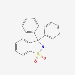 molecular formula C20H17NO2S B12807231 2-Methyl-3,3-diphenyl-2,3-dihydro-1,2-benzisothiazole 1,1-dioxide CAS No. 15449-03-3