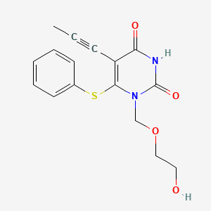 2,4(1H,3H)-Pyrimidinedione, 1-((2-hydroxyethoxy)methyl)-6-(phenylthio)-5-(1-propynyl)-