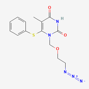 2,4(1H,3H)-Pyrimidinedione, 1-((2-azidoethoxy)methyl)-5-methyl-6-(phenylthio)-