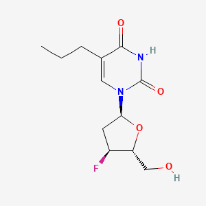 2,4(1H,3H)-Pyrimidinedione, 1-(2,3-dideoxy-3-fluoro-alpha-D-erythro-pentofuranosyl)-5-propyl-