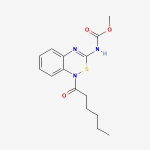 Methyl (1-hexanoyl-1H-2,1,4-benzothiadiazin-3-yl)carbamate