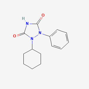 molecular formula C14H17N3O2 B12807356 Bicarbamimide, N-cyclohexyl-2-phenyl- CAS No. 3657-61-2