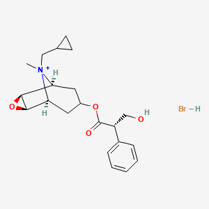 [(1S,2R,4S,5S)-9-(cyclopropylmethyl)-9-methyl-3-oxa-9-azoniatricyclo[3.3.1.02,4]nonan-7-yl] (2S)-3-hydroxy-2-phenylpropanoate;hydrobromide