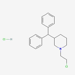 molecular formula C20H25Cl2N B12807452 1-(2-Chloroethyl)-3-(diphenylmethyl)piperidine hydrochloride CAS No. 5766-48-3