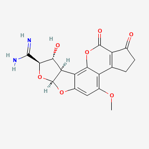 molecular formula C18H16N2O7 B12807487 (3R,4R,5S,7R)-4-hydroxy-11-methoxy-16,18-dioxo-6,8,19-trioxapentacyclo[10.7.0.02,9.03,7.013,17]nonadeca-1,9,11,13(17)-tetraene-5-carboximidamide CAS No. 75084-19-4