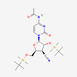 molecular formula C24H42N4O5Si2 B12807506 N4-Acetyl-1-(2,5-bis-O-(t-butyldimethylsilyl)-3-C-cyano-3-deoxy-beta-D-xylopentofuranosyl)cytosine CAS No. 121055-65-0