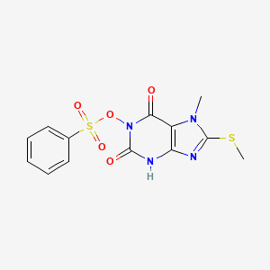 7-Methyl-8-(methylthio)-1-((phenylsulfonyl)oxy)-3,7-dihydro-1H-purine-2,6-dione