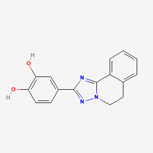 molecular formula C16H13N3O2 B12807604 4-(5,6-Dihydro(1,2,4)triazolo(5,1-a)isoquinolin-2-yl)-1,2-benzenediol CAS No. 80830-10-0