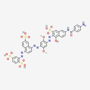 1,4-Benzenedisulfonic acid, 2-((4-((4-((6-((4-aminobenzoyl)amino)-1-hydroxy-3-sulfo-2-naphthalenyl)azo)-2,5-dimethoxyphenyl)azo)-6-sulfo-1-naphthalenyl)azo)-