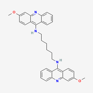 molecular formula C34H34N4O2 B12807623 N,N'-bis(3-methoxyacridin-9-yl)hexane-1,6-diamine CAS No. 67047-17-0