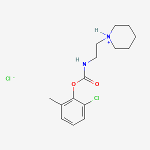 molecular formula C15H22Cl2N2O2 B12807660 N-(2-Piperidinoethyl)carbamic acid, 6-chloro-o-tolyl ester, hydrochloride CAS No. 77985-27-4