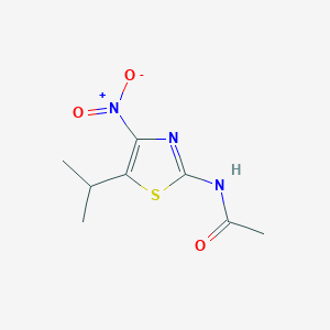 molecular formula C8H11N3O3S B12807671 N-[4-Nitro-5-(propan-2-yl)-1,3-thiazol-2-yl]acetamide CAS No. 64932-40-7