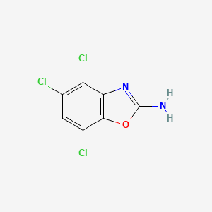 molecular formula C7H3Cl3N2O B12807722 4,5,7-Trichloro-1,3-benzoxazol-2-amine CAS No. 90325-18-1