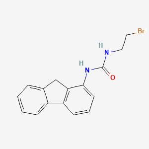 molecular formula C16H15BrN2O B12807742 Urea, 1-(2-bromoethyl)-3-(1-fluorenyl)- CAS No. 102434-26-4