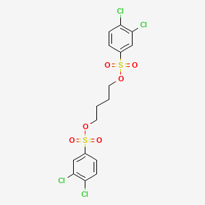 molecular formula C16H14Cl4O6S2 B12807743 4-(((3,4-Dichlorophenyl)sulfonyl)oxy)butyl 3,4-dichlorobenzenesulfonate CAS No. 6953-05-5