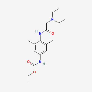 molecular formula C17H27N3O3 B12807766 Ethyl 4-(((diethylamino)acetyl)amino)-3,5-dimethylphenylcarbamate CAS No. 93737-03-2