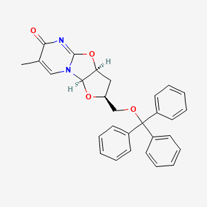 molecular formula C29H26N2O4 B12807806 Anhydro-trityl-pentofuranosyl-T CAS No. 132776-29-5