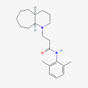 molecular formula C21H32N2O B12807809 cis-Decahydro-N-(2,6-dimethylphenyl)-1H-cyclohepta(b)pyridine-1-propanamide CAS No. 39489-93-5