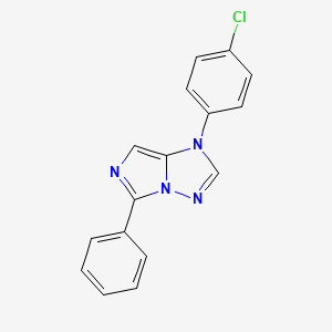 molecular formula C16H11ClN4 B12807818 1-(4-Chlorophenyl)-5-phenyl-1H-imidazo(1,5-b)(1,2,4)triazole CAS No. 52713-18-5