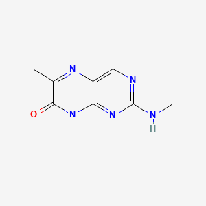 molecular formula C9H11N5O B12807823 7(8H)-Pteridinone, 6,8-dimethyl-2-(methylamino)- CAS No. 6743-28-8