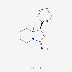 molecular formula C13H17ClN2O B12807855 (+)-trans-3-Imino-1-phenylhexahydro-3H-oxazolo(3,4-a)pyridine hydrochloride CAS No. 5583-12-0