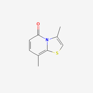 molecular formula C9H9NOS B12807860 5H-Thiazolo(3,2-a)pyridin-5-one, 3,8-dimethyl- CAS No. 71310-15-1