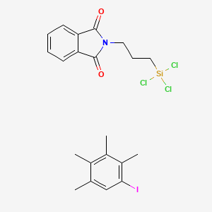 molecular formula C21H23Cl3INO2Si B12807873 1-Iodo-2,3,4,5-tetramethylbenzene;2-(3-trichlorosilylpropyl)isoindole-1,3-dione 