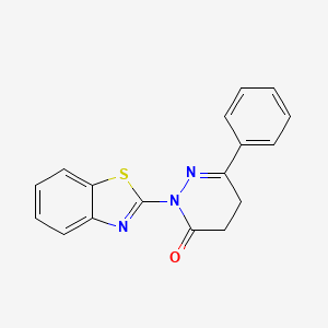 3(2H)-Pyridazinone, 4,5-dihydro-2-(2-benzothiazolyl)-6-phenyl-