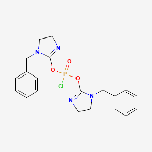 molecular formula C20H22ClN4O3P B12807887 1-Benzyl-2-[(1-benzyl-4,5-dihydroimidazol-2-yl)oxy-chlorophosphoryl]oxy-4,5-dihydroimidazole CAS No. 7148-79-0