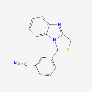 molecular formula C16H11N3S B12807899 1-(3-Cyanophenyl)-1H,3H-thiazolo[3,4-a]benzimidazole CAS No. 137015-79-3