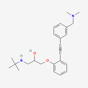 molecular formula C24H32N2O2 B12807914 2-Propanol, 1-(2-((3-((dimethylamino)methyl)phenyl)ethynyl)phenoxy)-3-((1,1-dimethylethyl)amino)- CAS No. 126661-35-6