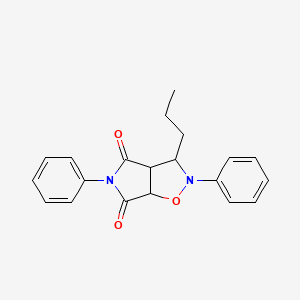 molecular formula C20H20N2O3 B12808019 2,5-Diphenyl-3-propyl-tetrahydro-pyrrolo[3,4-d]isoxazole-4,6-dione CAS No. 53555-71-8