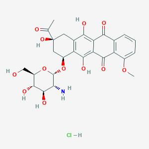 molecular formula C27H30ClNO12 B12808073 2-amino-2-deoxyglucosyldaunomycinone Hydrochloride CAS No. 32391-87-0