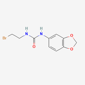 molecular formula C10H11BrN2O3 B12808080 Urea, 1-(2-bromoethyl)-3-(1,3-benzodioxol-5-yl)- CAS No. 102434-17-3