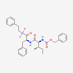 Carbamic acid, (1-(((3,3-difluoro-2-oxo-5-phenyl-1-(phenylmethyl)pentyl)amino)carbonyl)-2-methylbutyl)-, phenylmethyl ester, (S-(R*,R*))-