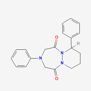 molecular formula C20H21N3O2 B12808106 3,7-Diphenylhexahydro-1H-pyridazino(1,2-a)(1,2,5)triazepine-1,5(2H)-dione CAS No. 67744-83-6