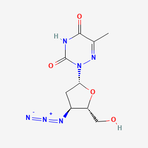 molecular formula C9H12N6O4 B12808134 3'-Azido-3'-deoxy-6-azathymidine CAS No. 111496-01-6