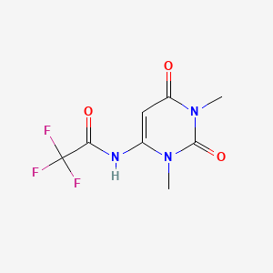 molecular formula C8H8F3N3O3 B12808152 Acetamide, 2,2,2-trifluoro-N-(1,2,3,6-tetrahydro-1,3-dimethyl-2,6-dioxo-4-pyrimidinyl)- CAS No. 129476-65-9